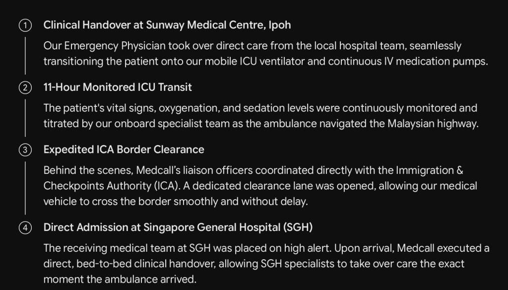 Urgent ICU Ambulance from Malaysia to Singapore: Medcall’s Lifesaving Cross-Border Evacuation Image 1024x584